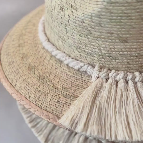 Sombrero artesanal Marbella explorer - Palma blanca con toquilla tejida a mano - STELLINA